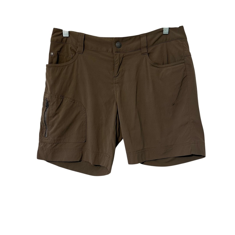 Prana Women Size 2 Brown Cargo Zip Pocket Outdoor Hiking‎ Shorts